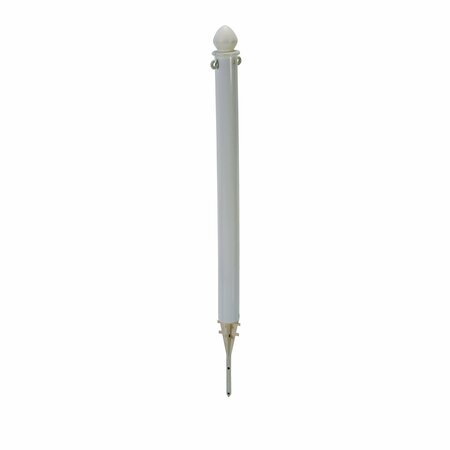 VESTIL White Plastic Barricade, Ground Stake, Plastic, 45 H, 2.5 L, 2.5 W, White PCB-W-G